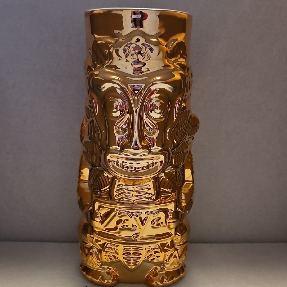 Set Of 2 Zaya Rum (Rare Copper Color) Ceramic Tiki Mugs With Hummingbird Design